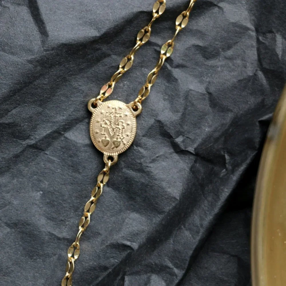 NEW 18K Gold Plated Virgin Mary Holy Cross Drop Necklace - Picture 7 of 11